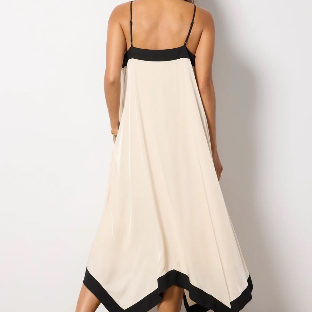 Ava Evereve Black and Cream Midi Dress